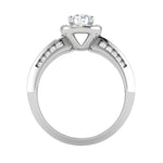 Load image into Gallery viewer, 0.50 cts Solitaire Halo Diamond Split Shank Platinum Ring JL PT RP RD 210   Jewelove.US
