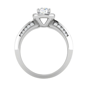 0.50 cts Solitaire Halo Diamond Split Shank Platinum Ring JL PT RP RD 210   Jewelove.US