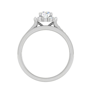 0.30 cts Solitaire Halo Diamond Split Shank Platinum Ring JL PT RH RD 302   Jewelove.US