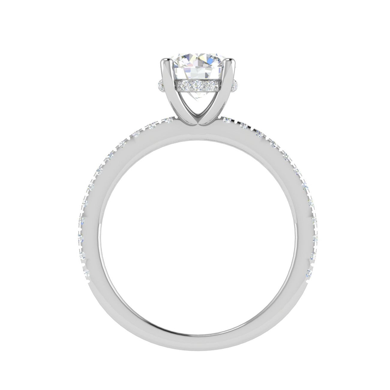 0.50cts Solitaire  Diamond Shank Platinum Ring   Jewelove.US