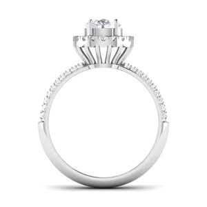 0.50cts Solitaire Halo Diamond Split Shank Platinum Ring JL PT RP RD 135   Jewelove.US