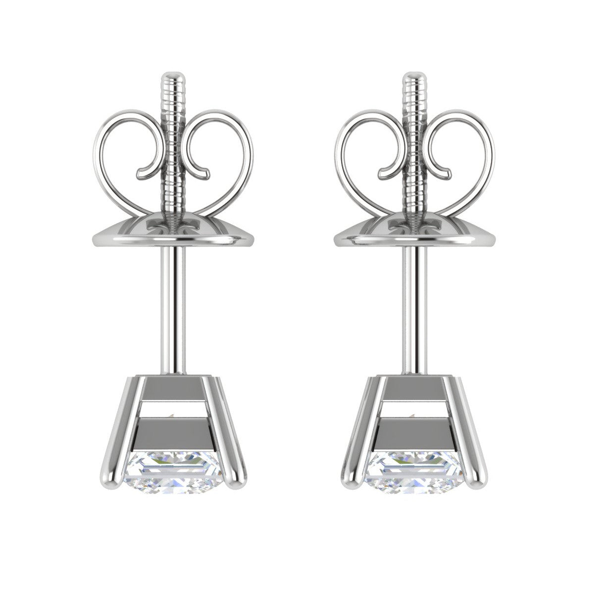 Platinum Princess Cut Solitaire Earrings for Women JL PT E SE PR 103   Jewelove