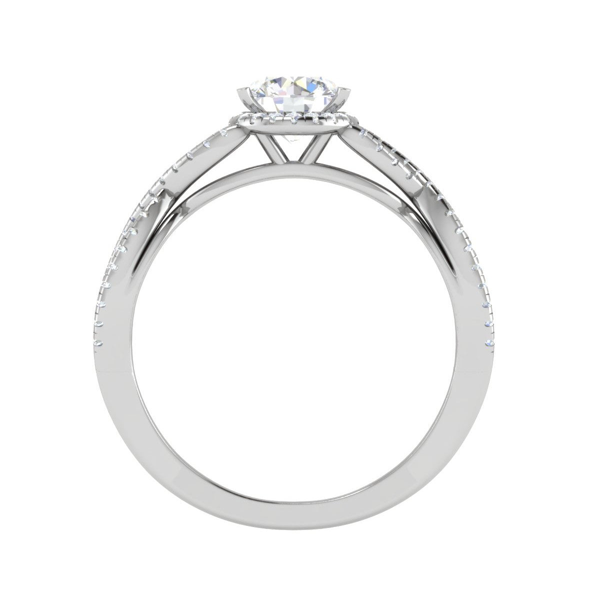 0.50 cts Solitaire Single Halo Diamond Split Shank Platinum Diamond Ring JL PT RH RD 193   Jewelove.US
