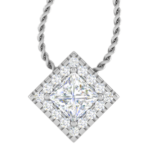 0.70 cts. Platinum Princess Cut Solitaire Pendant for Women JL PT P PF PR 112  Default-Title Jewelove.US