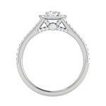 Load image into Gallery viewer, 0.50 cts Solitaire Halo Diamond Split Shank Platinum Ring JL PT RH RD 224   Jewelove.US
