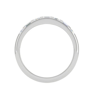 Platinum with Emerald Cut Diamond Half Eternity Ring for Women JL PT WB RD 152   Jewelove