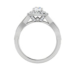 Load image into Gallery viewer, 0.30 cts Solitaire Double Halo Diamond Twisted Shank Platinum Ring JL PT RP RD 204-A   Jewelove.US
