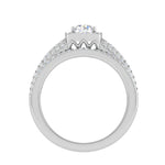 Load image into Gallery viewer, 0.50cts Solitaire Halo Diamond Split Shank Platinum Ring JL PT RV RD 161   Jewelove
