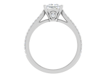 Load image into Gallery viewer, 1 Carat Princess Cut Solitaire with Diamond Shank Platinum Ring JL PT RC PR 166   Jewelove.US
