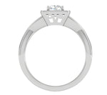 Load image into Gallery viewer, 0.50 cts Cushion Solitaire Halo Diamond Twisted Shank Platinum Ring JL PT RH CU 255   Jewelove.US
