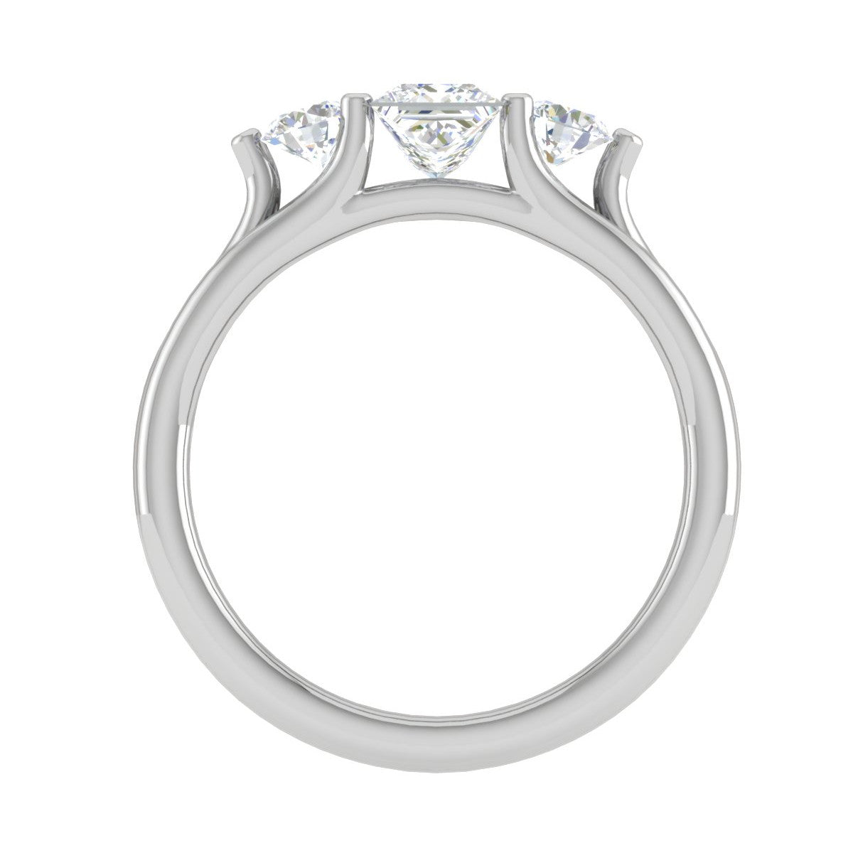 0.70 cts. Princess Cut Solitaire Platinum Diamond Ring JL PT R3 PR 142   Jewelove.US