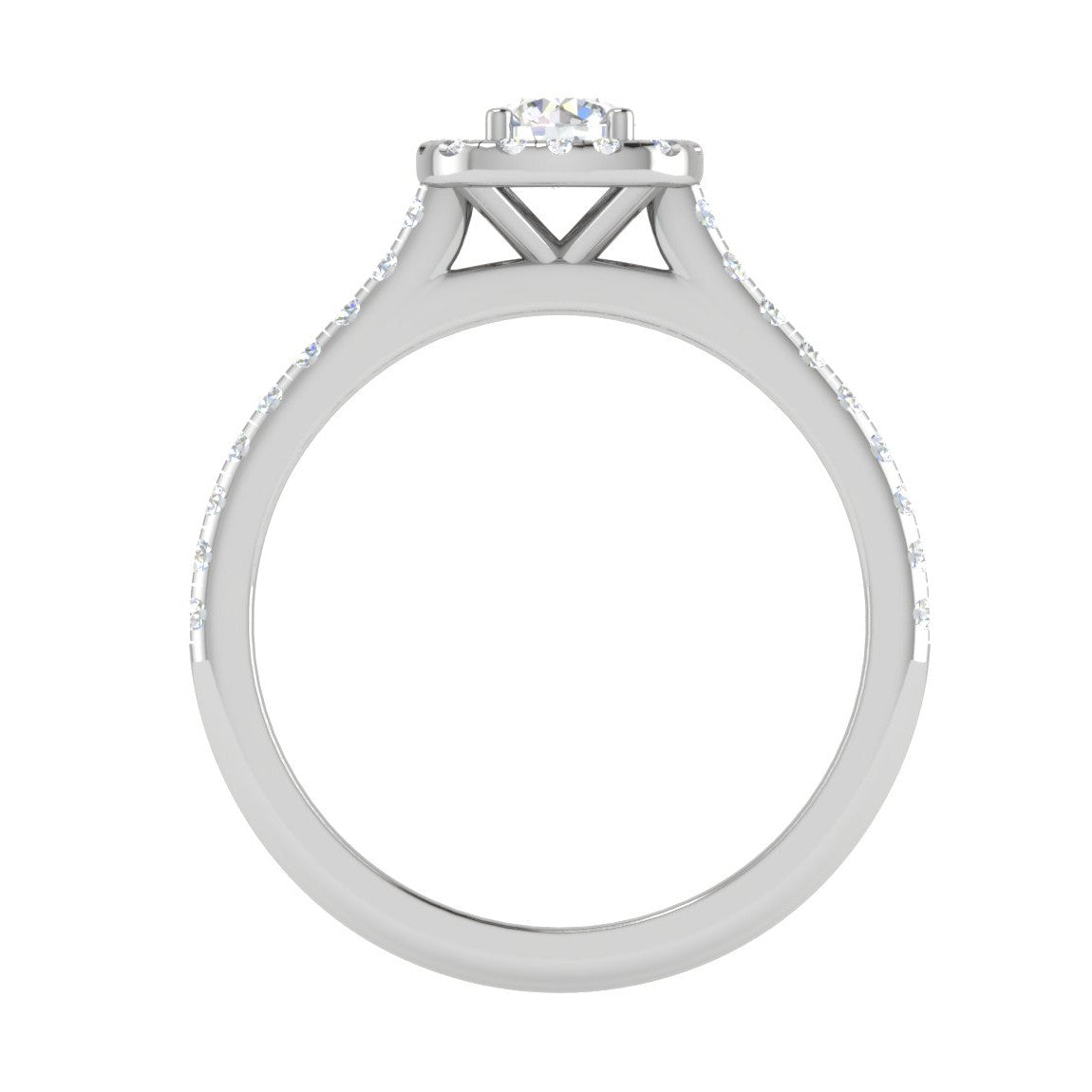0.50 cts. Solitaire Square Halo Platinum Diamond Shank Ring JL PT RH RD 217   Jewelove.US
