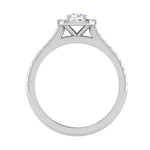 Load image into Gallery viewer, 0.50 cts. Solitaire Square Halo Platinum Diamond Shank Ring JL PT RH RD 217   Jewelove.US
