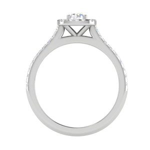 0.50 cts. Solitaire Square Halo Platinum Diamond Shank Ring JL PT RH RD 217   Jewelove.US