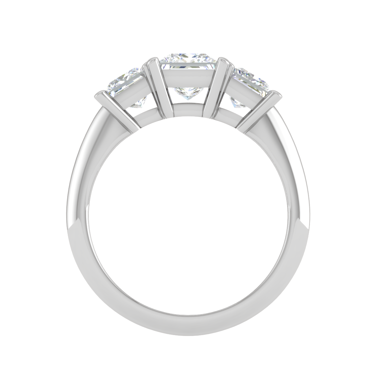 0.50cts. Princess Cut Solitaire with Diamond Platinum Ring JL PT R3 RD 131   Jewelove.US