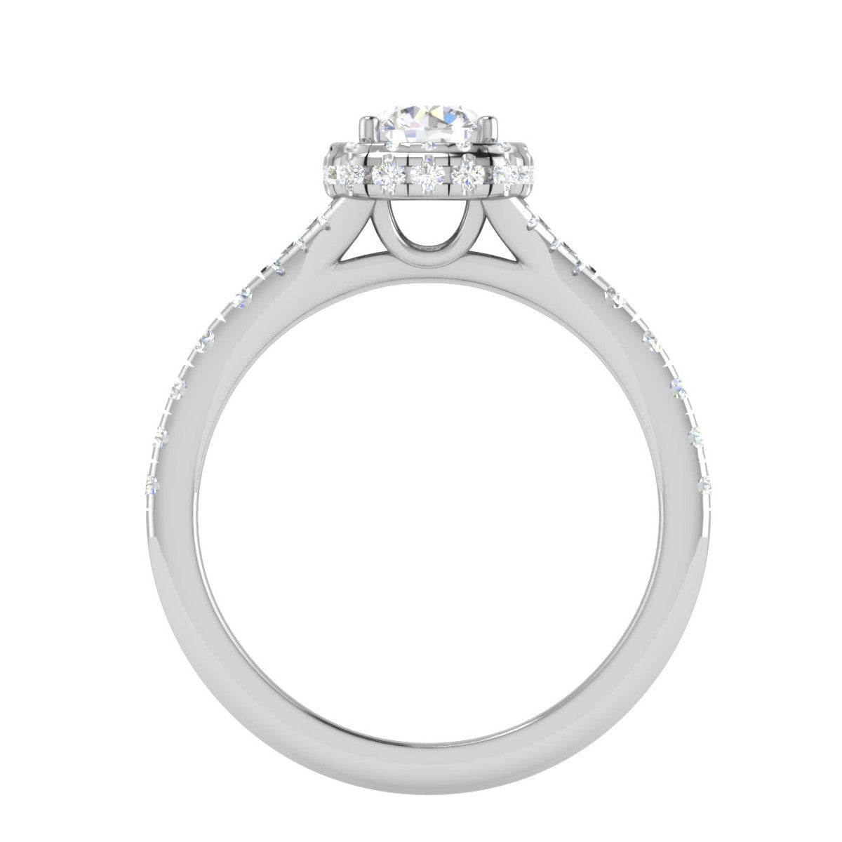 0.50 cts Solitaire Halo Diamond Shank Platinum Ring JL PT RH RD 234   Jewelove.US