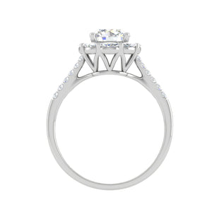 0.50cts Solitaire with Marquise Halo Diamond Shank Platinum Ring JL PT WB5928E   Jewelove.US