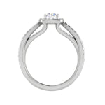 Load image into Gallery viewer, 0.50 cts Solitaire Halo Diamond Split Shank Platinum Ring JL PT RP RD 201   Jewelove.US
