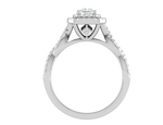 Load image into Gallery viewer, 0.50 cts Princess Square Double Halo Twisted Shank Cut Solitaire Platinum Ring JL PT RH PR 260   Jewelove.US
