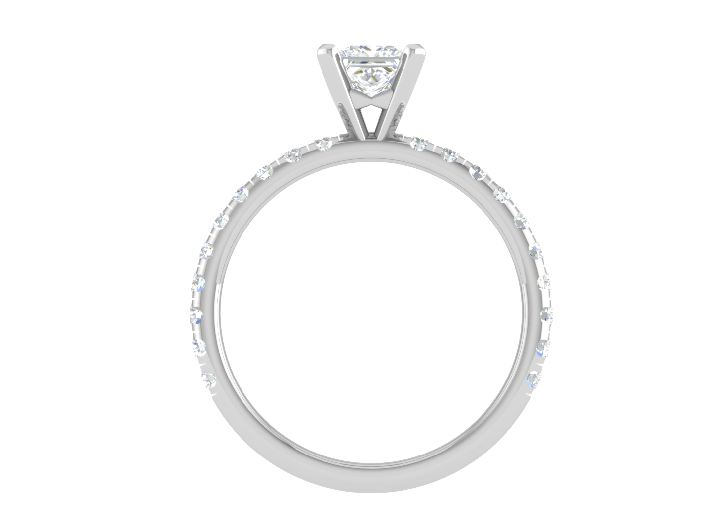 0.50cts Princess Cut Solitaire Platinum Diamond Ring JL PT RC AS 236   Jewelove.US