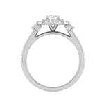 Load image into Gallery viewer, 0.20cts Pointer  Double Halo Diamond Split Shank Platinum Ring JL PT D4130   Jewelove.US
