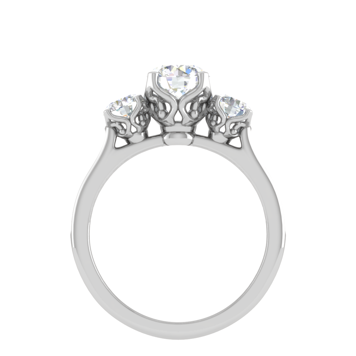 1.00 cts Platinum Solitaire Diamond Shank Ring JL PT R3 RD 115   Jewelove.US