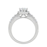Load image into Gallery viewer, 0.30 cts. Solitaire Platinum Square Halo Diamond Split Shank Engagement Ring JL PT WB6015   Jewelove
