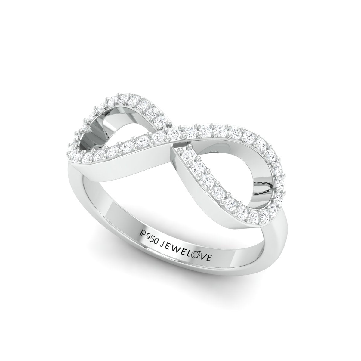 Platinum Infinity Ring with Diamonds for Women JL PT 968  VVS-GH Jewelove.US