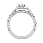 Load image into Gallery viewer, 0.50 cts Solitaire Halo Diamond Split Shank Platinum Ring JL PT RH RD 206   Jewelove.US
