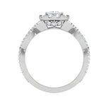 Load image into Gallery viewer, 0.40cts Princess Cut Solitaire Halo Diamond Twisted Platinum Ring for Women JL PT RV PR 151   Jewelove.US
