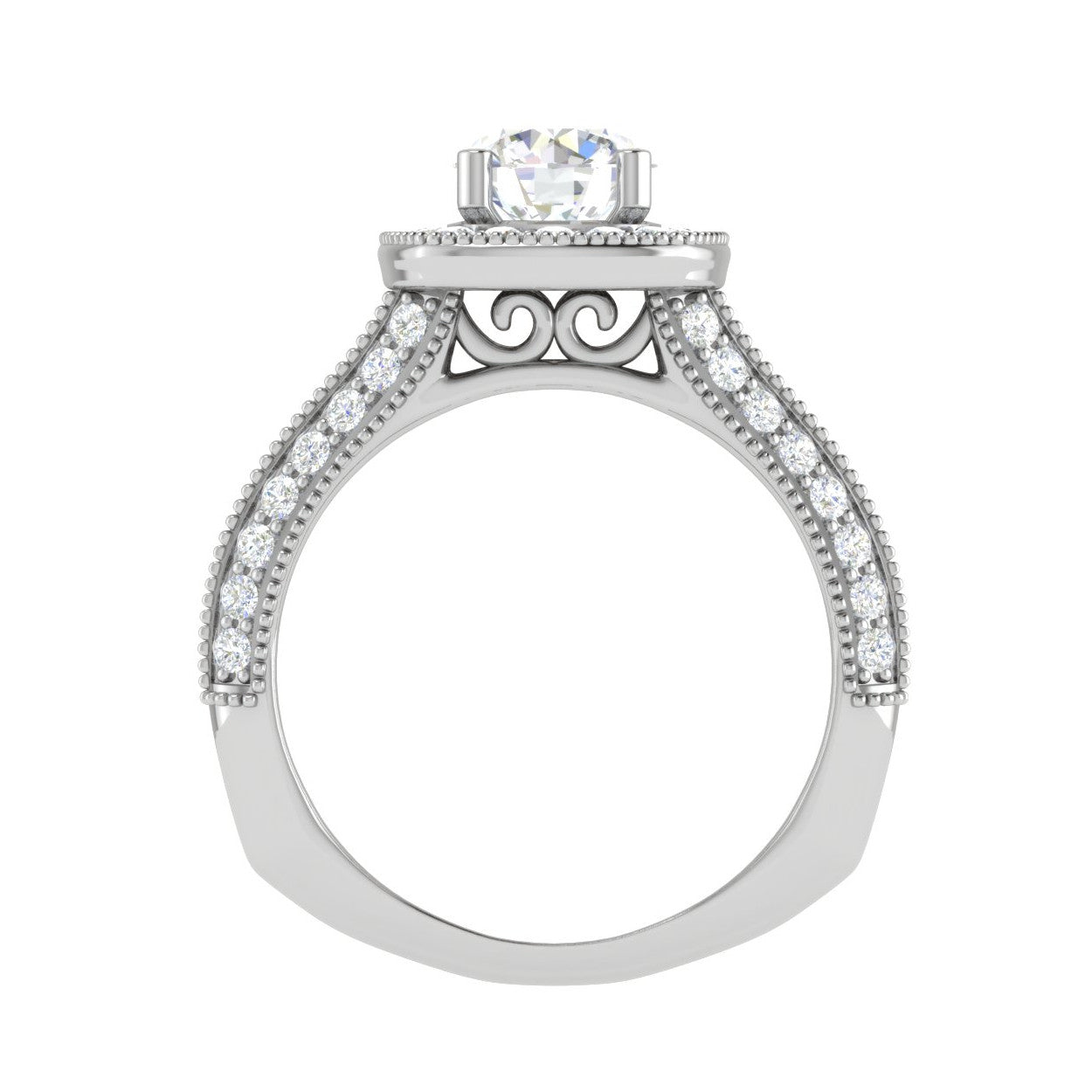 0.30 cts. Solitaire Halo Platinum Split Shank Engagement Ring JL PT WB5982E   Jewelove