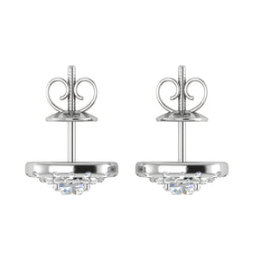 Platinum Solitaire Halo Earrings JL PT E SE RD 107   Jewelove