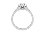 Load image into Gallery viewer, 0.50 cts Princess Cut Solitaire Halo Diamond Shank Platinum Ring JL PT RH PR 286   Jewelove.US
