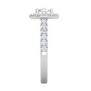 0.70cts Solitaire Halo Diamond Shank Platinum Diamond Ring JL PT RH RD 161   Jewelove.US