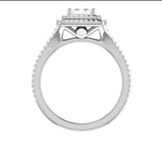 Load image into Gallery viewer, 0.70 cts Princess Cut Solitaire Square Double Halo Diamond Split Shank Platinum Ring JL PT RH PR 116   Jewelove.US
