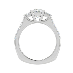 0.70 cts. Princess Cut Solitaire Platinum Shank Diamond Ring JL PT R3 PR 143   Jewelove.US