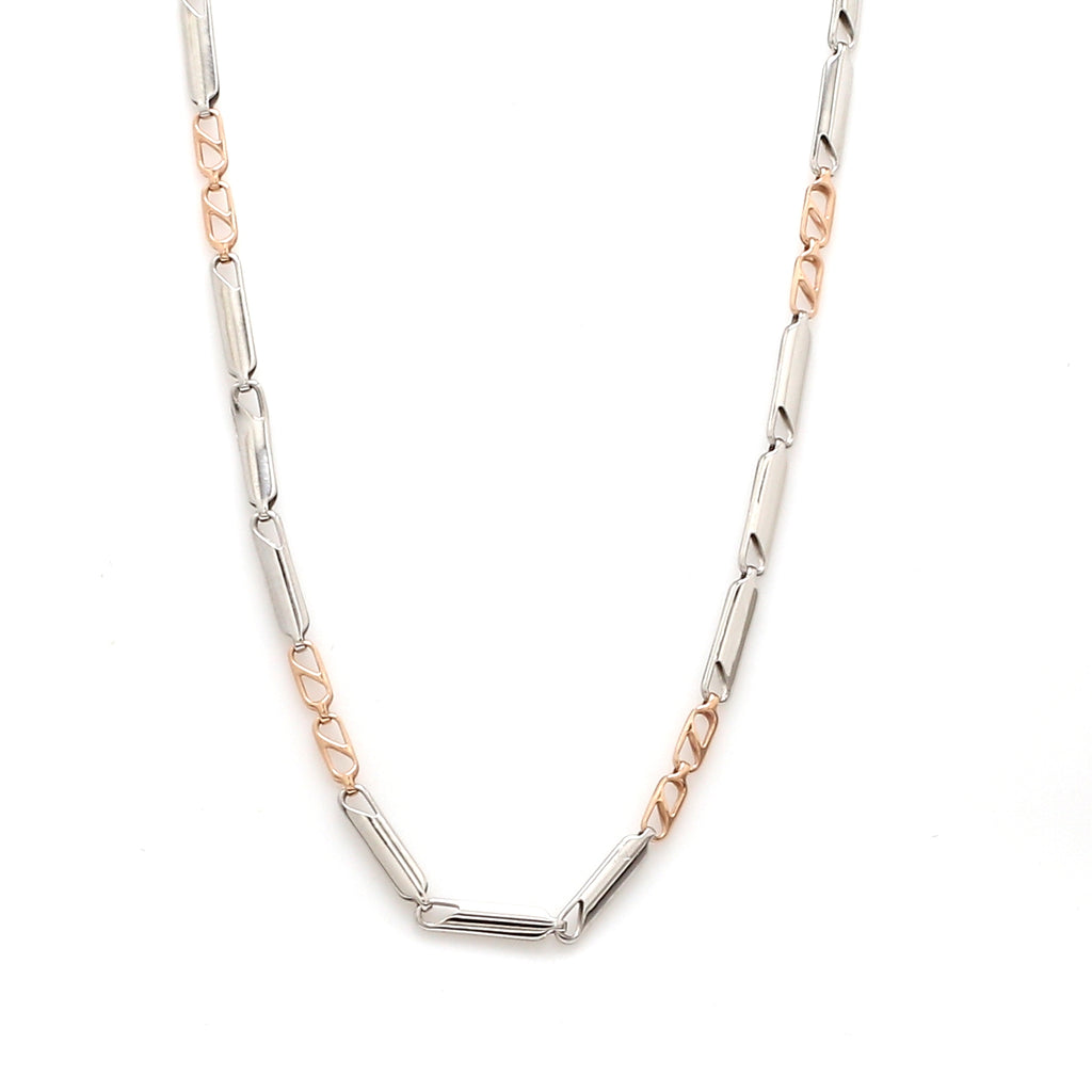 Designer Uni-Sex Platinum & Rose Gold Chain JL PT CH 1024   Jewelove.US