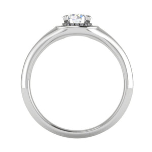 0.50 cts Solitaire Halo Diamond Platinum Ring JL PT RH RD 215   Jewelove.US