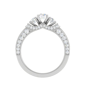0.25 cts Solitaire Split Shank Diamond Platinum Ring for Women JL PT RV RD 117   Jewelove