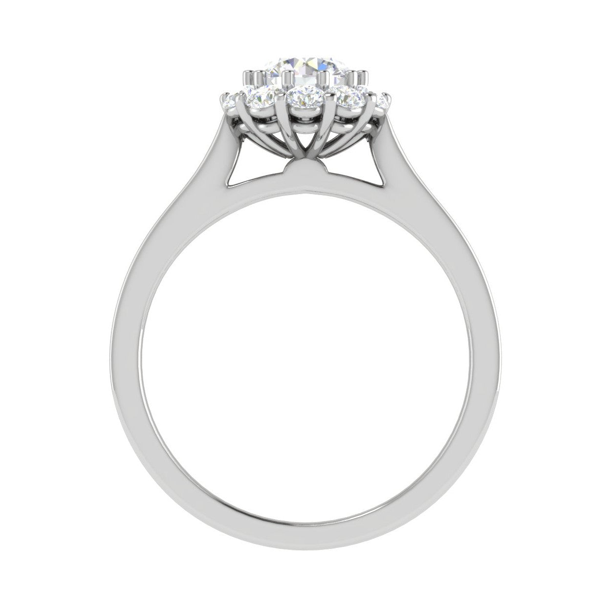 0.50 cts Solitaire Halo Diamond Shank Platinum Ring JL PT RH RD 232   Jewelove.US