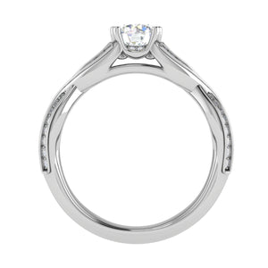 0.30 cts Solitaire Diamond Twisted Shank Platinum Ring JL PT RP RD 148   Jewelove.US