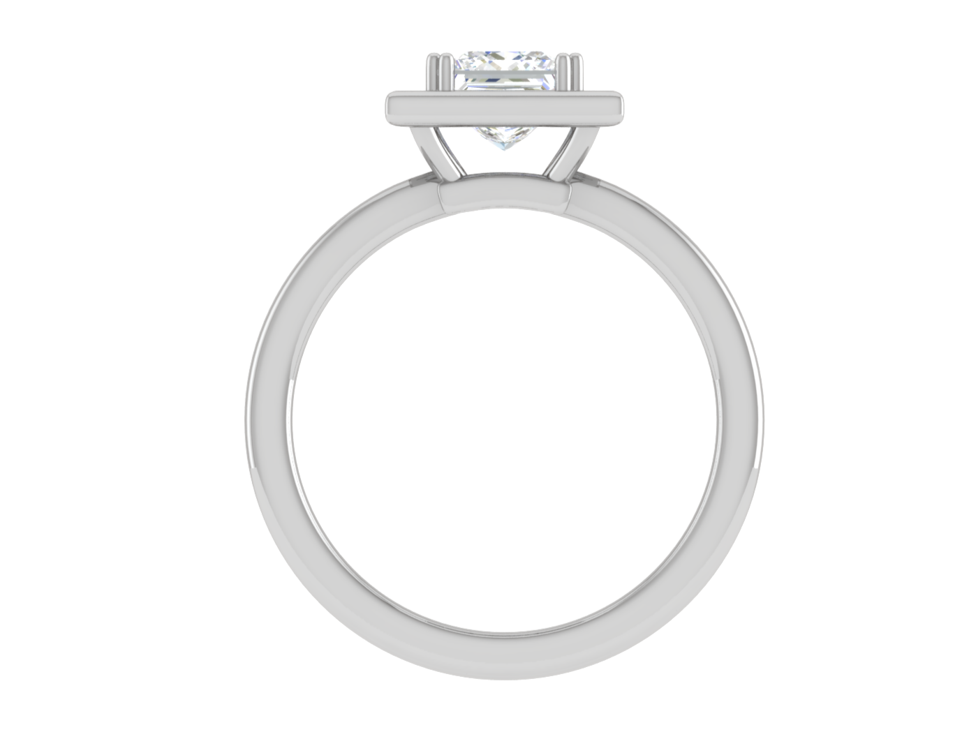 1 Carat Princess Cut Solitaire Square Halo Diamond Platinum Ring JL PT RH PR 165   Jewelove.US
