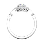 Load image into Gallery viewer, 0.70cts Solitaire Halo Diamond Shank Platinum Ring JL PT RH RD 163   Jewelove.US
