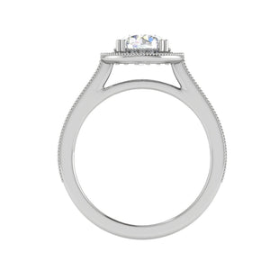 0.70 cts Halo Diamond Shank Solitaire Platinum Ring JL PT RH RD 150   Jewelove.US