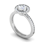 Load image into Gallery viewer, 0.70cts Solitaire Halo Diamond Shank Platinum Diamond Ring JL PT RH RD 166   Jewelove.US
