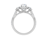 Load image into Gallery viewer, 0.50 cts Solitaire Square Halo Twisted Shank Platinum Ring JL PT R3 RD 172   Jewelove.US
