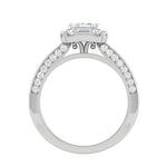 Load image into Gallery viewer, 0.50cts Princess Cut Solitaire Halo Diamond Split Shank Platinum Ring JL PT WB5509E   Jewelove.US

