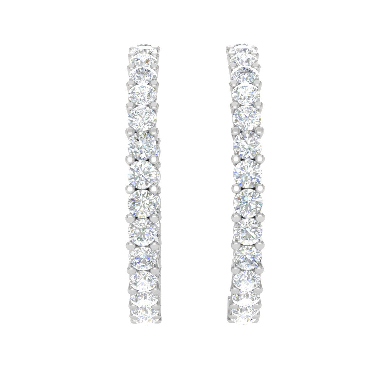 Platinum Diamond Hoop Bali Earrings for Women JL PT E DH RD 109  VVS-GH Jewelove.US