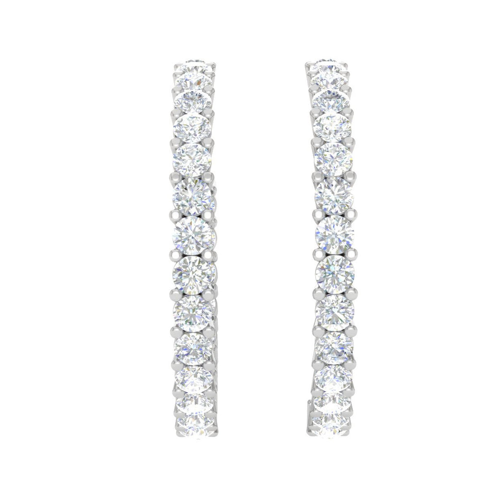 Platinum Diamond Hoop Bali Earrings for Women JL PT E DH RD 109  VVS-GH Jewelove.US