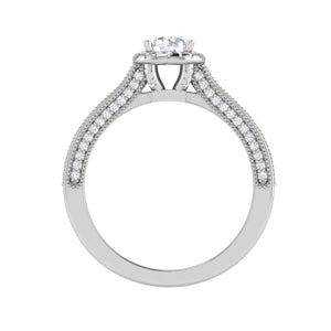 0.50 cts Solitaire Halo Diamond Shank Platinum Ring JL PT RH RD 207   Jewelove.US